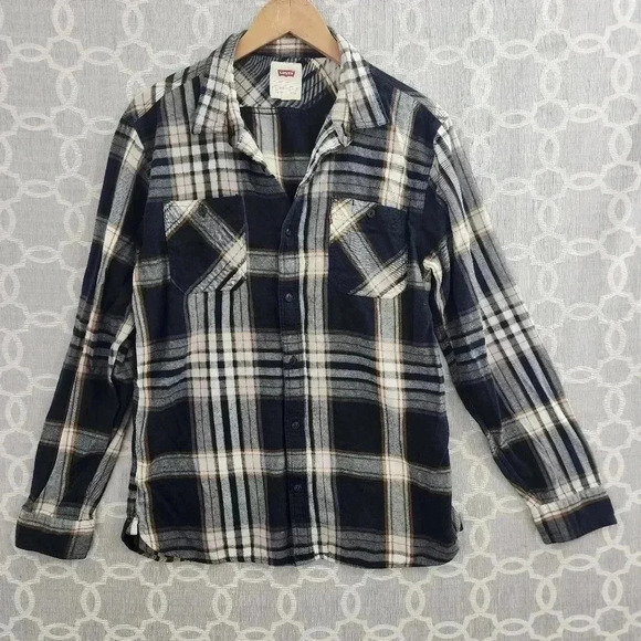Levi's Plaid Flannel Button Down Men's Shirt L - Picture 1 of 8